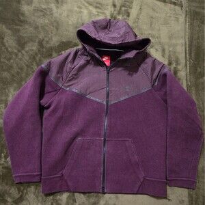 Nike Tech Fleece Windrunner 3MM Hoodie Mens Burgandy Reflective Size XL